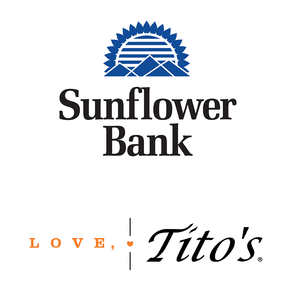 Sunflower Bank logo and Love Tito's logo
