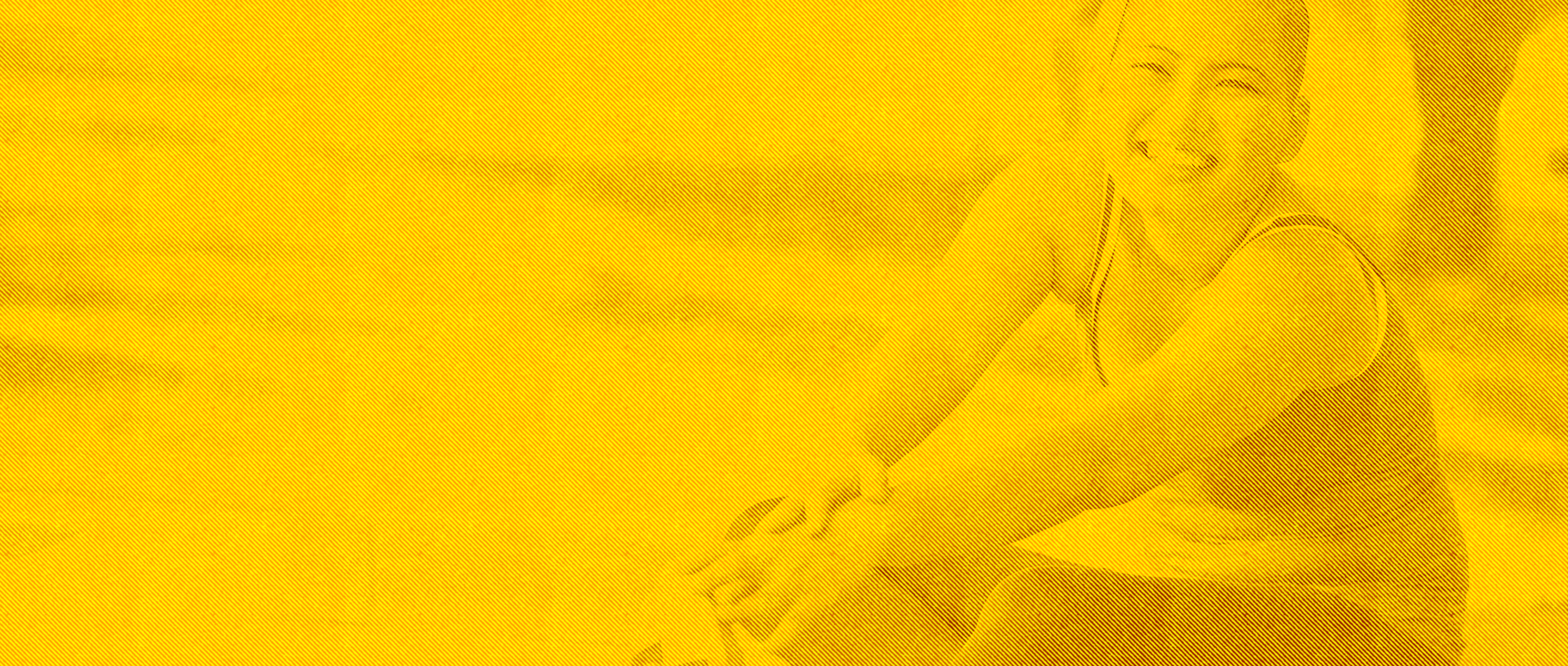 A smiling bald woman stretching, photo has a yellow filter