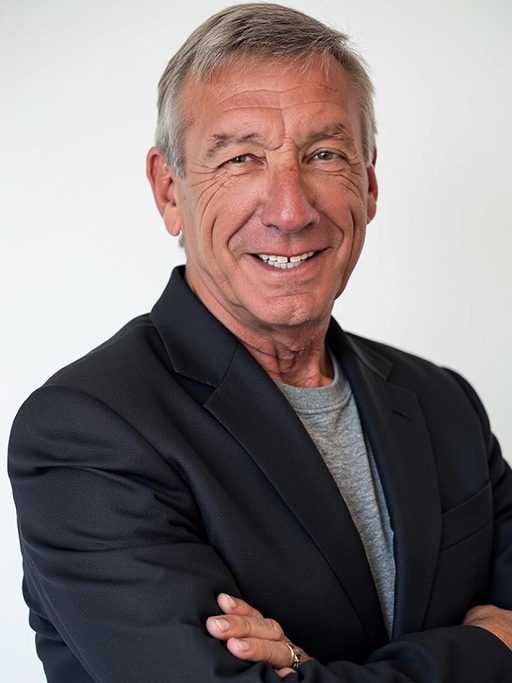 A headshot of a professional senior man