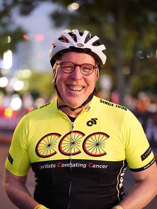 Portrait of a smiling man wearing cycling apparel